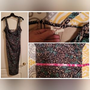 Tatyana leopard and green bow print dress